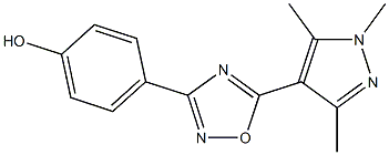 4-[5-(1,3,5-trimethyl-1H-pyrazol-4-yl)-1,2,4-oxadiazol-3-yl]phenol Struktur