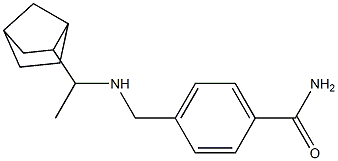 4-{[(1-{bicyclo[2.2.1]heptan-2-yl}ethyl)amino]methyl}benzamide Struktur