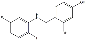 4-{[(2,5-difluorophenyl)amino]methyl}benzene-1,3-diol Struktur