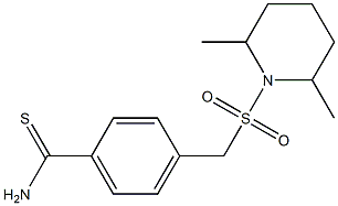 4-{[(2,6-dimethylpiperidine-1-)sulfonyl]methyl}benzene-1-carbothioamide Struktur