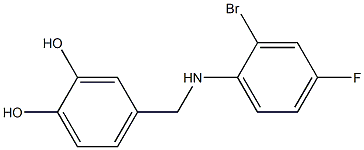 4-{[(2-bromo-4-fluorophenyl)amino]methyl}benzene-1,2-diol Struktur