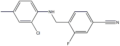 4-{[(2-chloro-4-methylphenyl)amino]methyl}-3-fluorobenzonitrile Struktur