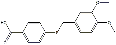 4-{[(3,4-dimethoxyphenyl)methyl]sulfanyl}benzoic acid Struktur