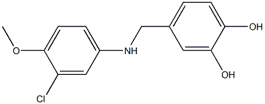 4-{[(3-chloro-4-methoxyphenyl)amino]methyl}benzene-1,2-diol Struktur