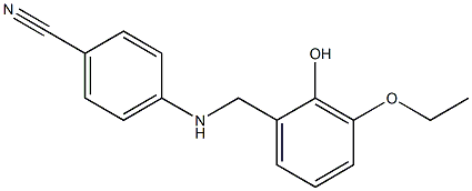 4-{[(3-ethoxy-2-hydroxyphenyl)methyl]amino}benzonitrile Struktur