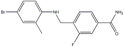 4-{[(4-bromo-2-methylphenyl)amino]methyl}-3-fluorobenzamide Struktur