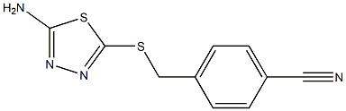 4-{[(5-amino-1,3,4-thiadiazol-2-yl)sulfanyl]methyl}benzonitrile Struktur