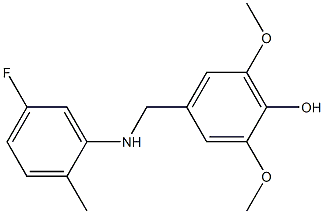 4-{[(5-fluoro-2-methylphenyl)amino]methyl}-2,6-dimethoxyphenol Struktur