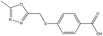 4-{[(5-methyl-1,3,4-oxadiazol-2-yl)methyl]sulfanyl}benzoic acid Struktur