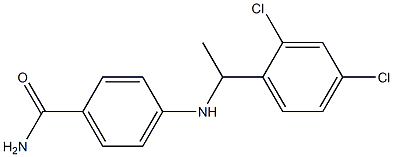 4-{[1-(2,4-dichlorophenyl)ethyl]amino}benzamide Struktur