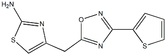 4-{[3-(thiophen-2-yl)-1,2,4-oxadiazol-5-yl]methyl}-1,3-thiazol-2-amine Struktur