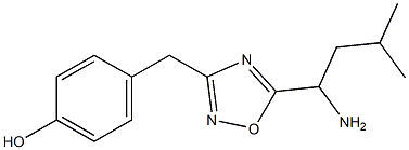 4-{[5-(1-amino-3-methylbutyl)-1,2,4-oxadiazol-3-yl]methyl}phenol Struktur