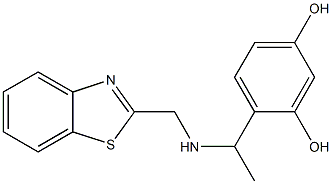 4-{1-[(1,3-benzothiazol-2-ylmethyl)amino]ethyl}benzene-1,3-diol Struktur