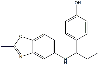 4-{1-[(2-methyl-1,3-benzoxazol-5-yl)amino]propyl}phenol Struktur