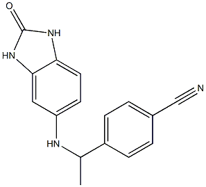 4-{1-[(2-oxo-2,3-dihydro-1H-1,3-benzodiazol-5-yl)amino]ethyl}benzonitrile Struktur