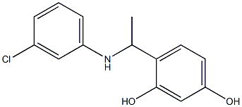 4-{1-[(3-chlorophenyl)amino]ethyl}benzene-1,3-diol Struktur