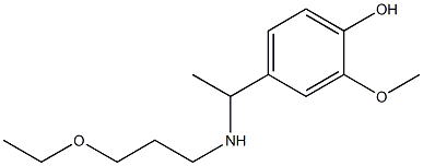 4-{1-[(3-ethoxypropyl)amino]ethyl}-2-methoxyphenol Struktur