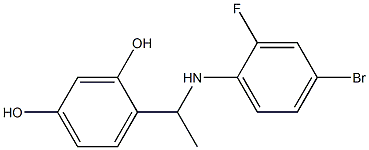 4-{1-[(4-bromo-2-fluorophenyl)amino]ethyl}benzene-1,3-diol Struktur