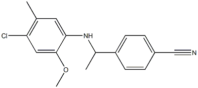 4-{1-[(4-chloro-2-methoxy-5-methylphenyl)amino]ethyl}benzonitrile Struktur