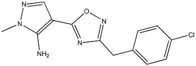 4-{3-[(4-chlorophenyl)methyl]-1,2,4-oxadiazol-5-yl}-1-methyl-1H-pyrazol-5-amine Struktur