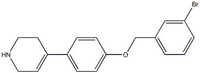 4-{4-[(3-bromophenyl)methoxy]phenyl}-1,2,3,6-tetrahydropyridine Struktur