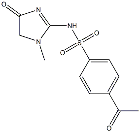 4-acetyl-N-(1-methyl-4-oxo-4,5-dihydro-1H-imidazol-2-yl)benzene-1-sulfonamide Struktur