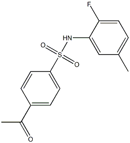 4-acetyl-N-(2-fluoro-5-methylphenyl)benzene-1-sulfonamide Struktur