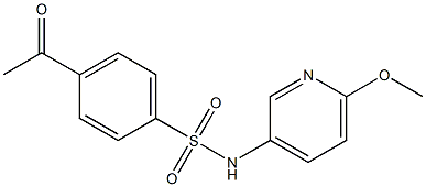 4-acetyl-N-(6-methoxypyridin-3-yl)benzene-1-sulfonamide Struktur