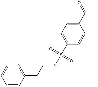 4-acetyl-N-[2-(pyridin-2-yl)ethyl]benzene-1-sulfonamide Struktur