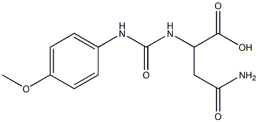 4-amino-2-({[(4-methoxyphenyl)amino]carbonyl}amino)-4-oxobutanoic acid Struktur