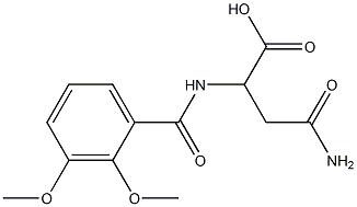 4-amino-2-[(2,3-dimethoxybenzoyl)amino]-4-oxobutanoic acid Struktur