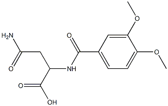 4-amino-2-[(3,4-dimethoxybenzoyl)amino]-4-oxobutanoic acid Struktur