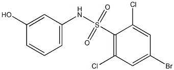 4-bromo-2,6-dichloro-N-(3-hydroxyphenyl)benzene-1-sulfonamide Struktur