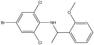 4-bromo-2,6-dichloro-N-[1-(2-methoxyphenyl)ethyl]aniline Struktur