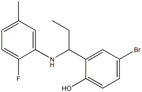 4-bromo-2-{1-[(2-fluoro-5-methylphenyl)amino]propyl}phenol Struktur