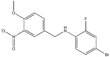 4-bromo-2-fluoro-N-[(4-methoxy-3-nitrophenyl)methyl]aniline Struktur