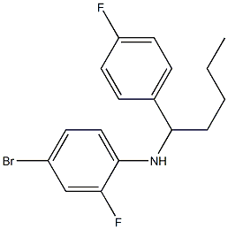 4-bromo-2-fluoro-N-[1-(4-fluorophenyl)pentyl]aniline Struktur