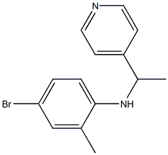 4-bromo-2-methyl-N-[1-(pyridin-4-yl)ethyl]aniline Struktur