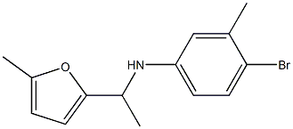 4-bromo-3-methyl-N-[1-(5-methylfuran-2-yl)ethyl]aniline Struktur