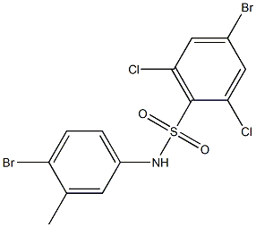 4-bromo-N-(4-bromo-3-methylphenyl)-2,6-dichlorobenzene-1-sulfonamide Struktur