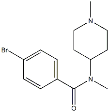 4-bromo-N-methyl-N-(1-methylpiperidin-4-yl)benzamide Struktur