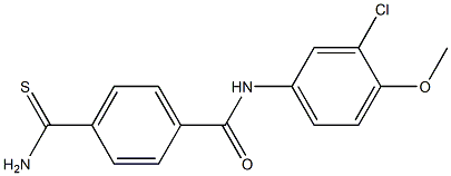 4-carbamothioyl-N-(3-chloro-4-methoxyphenyl)benzamide Struktur