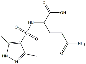 4-carbamoyl-2-[(3,5-dimethyl-1H-pyrazole-4-)sulfonamido]butanoic acid Struktur