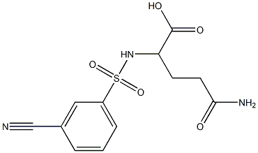 4-carbamoyl-2-[(3-cyanobenzene)sulfonamido]butanoic acid Struktur