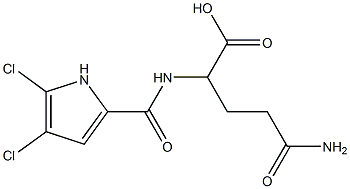 4-carbamoyl-2-[(4,5-dichloro-1H-pyrrol-2-yl)formamido]butanoic acid Struktur