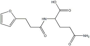 4-carbamoyl-2-[3-(furan-2-yl)propanamido]butanoic acid Struktur