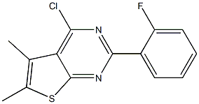 4-chloro-2-(2-fluorophenyl)-5,6-dimethylthieno[2,3-d]pyrimidine Struktur