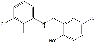 4-chloro-2-{[(3-chloro-2-fluorophenyl)amino]methyl}phenol Struktur