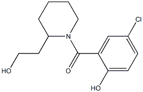 4-chloro-2-{[2-(2-hydroxyethyl)piperidin-1-yl]carbonyl}phenol Struktur