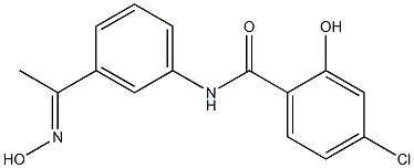 4-chloro-2-hydroxy-N-{3-[1-(hydroxyimino)ethyl]phenyl}benzamide Struktur